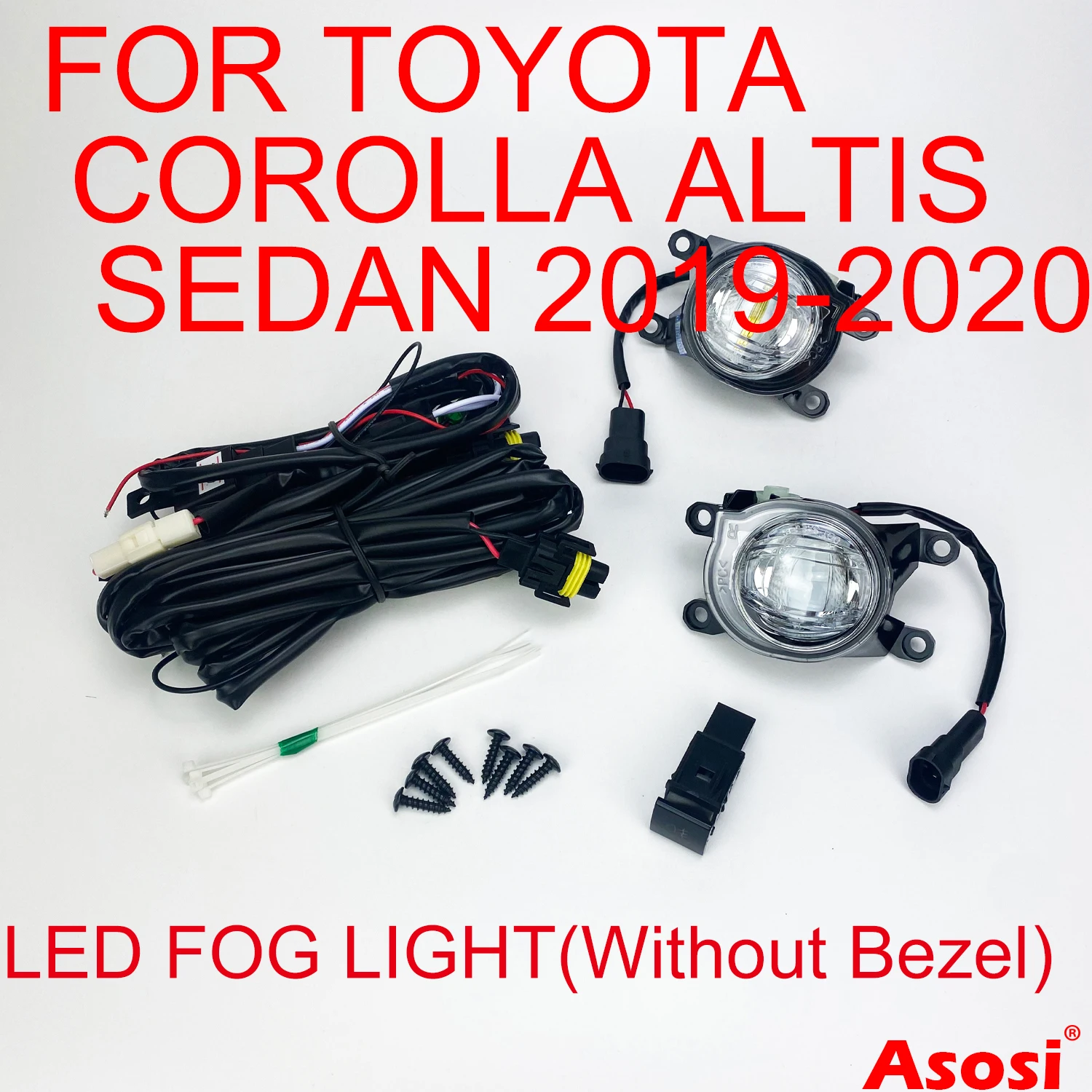 Bumper LED Fog Lights Driving Lamps For Toyota Corolla Altis Sedan 2019 2020 Left+Right Side With Bulb Switch Wire Harness