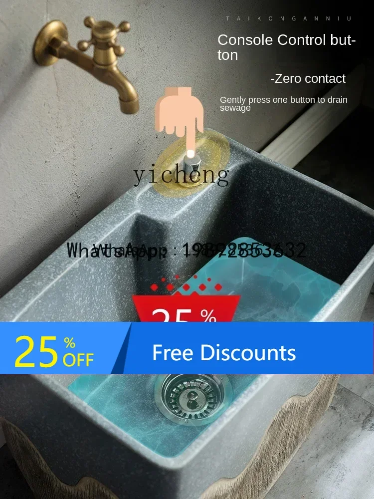 

LYY Pool Mop Basin Ceramic Outdoor Wash Mop Pool Geobasin Household Mop Pool