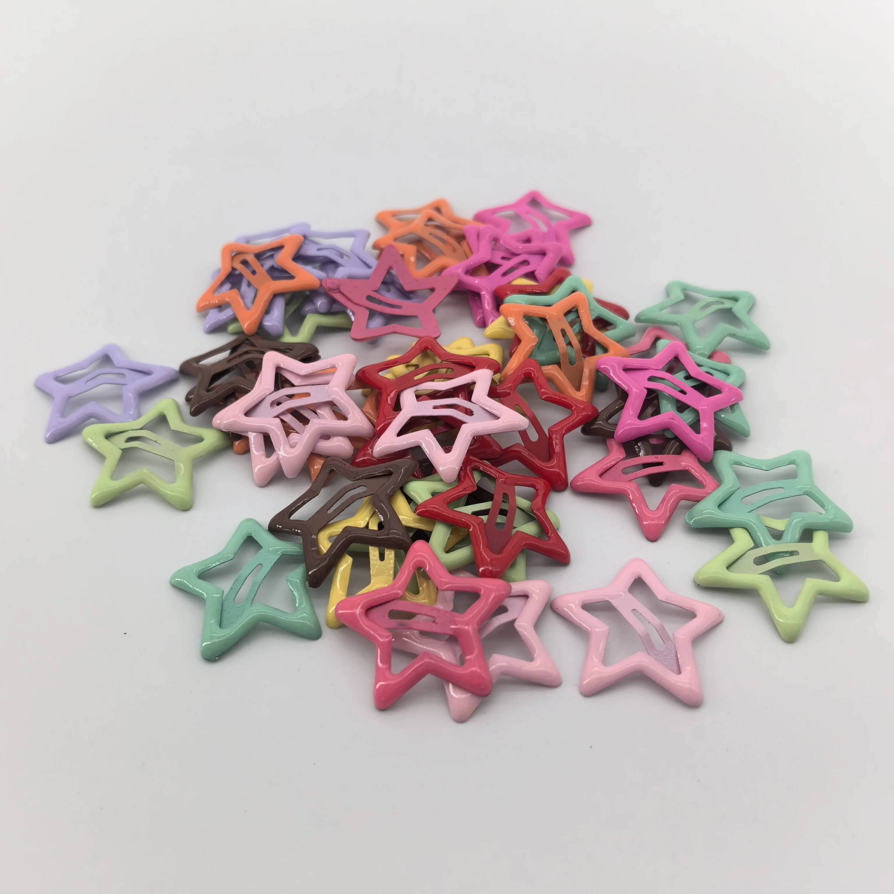 50/pcs Colorful Star BB Hair Clip Y2K Women\'s Grils Cute Metal Dopamine Hair Clip Box Hair Clip Headwear Hair Accessories