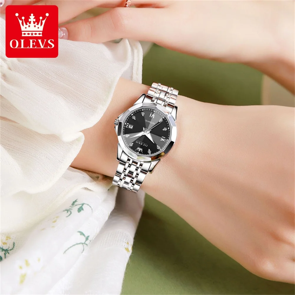 OLEVS Brand Women's Watch Fully Automatic Mechanical Watch Calendar Business Style Waterproof 9982