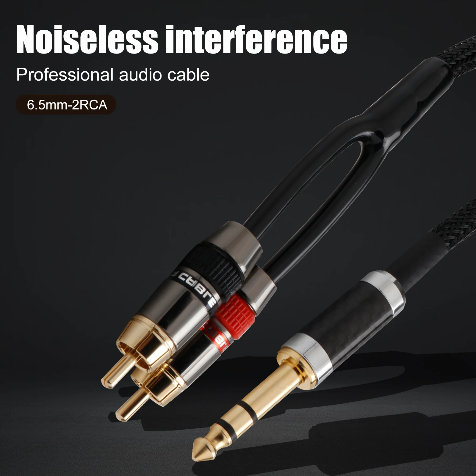 HIFI 6.35mm To 2RCA audio cable 1/4 male TRS Stereo Plug To RCA Male Cable 1/4 Inch Easy Connection Excellent Sound for TV Box
