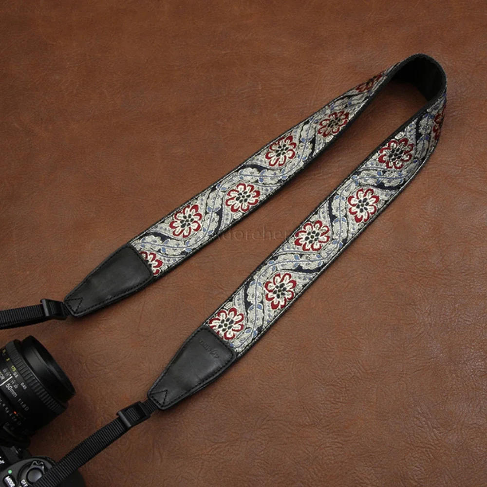 Camera Universal Cotton Woven Embroidered Style Strap Digital SLR Camera Neck Strap Micro Single Photography Shoulder Strap