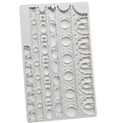 Gemstone Border Silicone Mold Fondant Cake Cupcake Decorating Silicone Mould Clay,Sugarcraft Chocolate Baking Tool,Kitchenware
