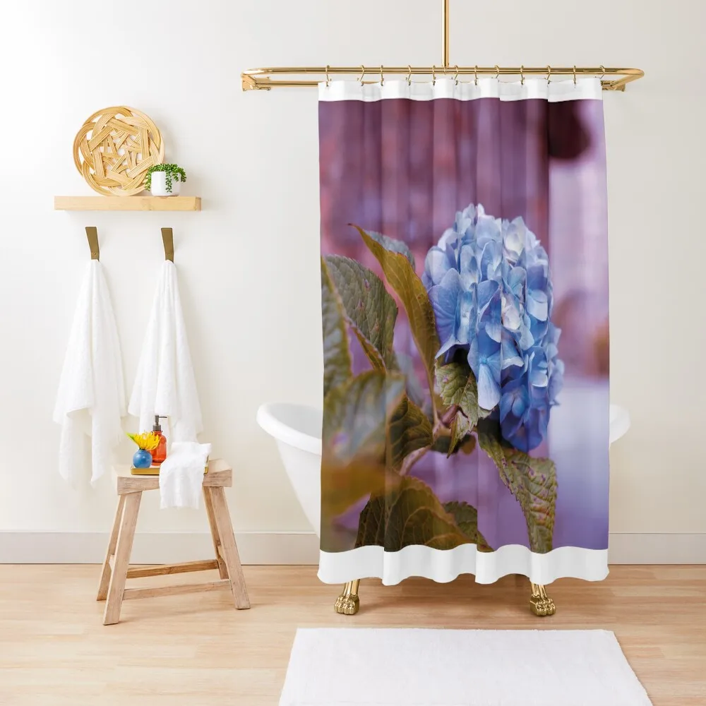 

blue hydrangea flower Shower Curtain For Shower Bathroom Accessories Waterproof Bath And Anti-Mold Curtain