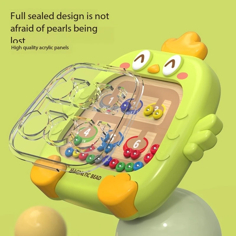 자기 정렬 게임 Montessor 어린이를위한 학습 장난감, 자기 색상 번호 미로 보드 펜 이동 구슬 게임 Fine Motor Ski