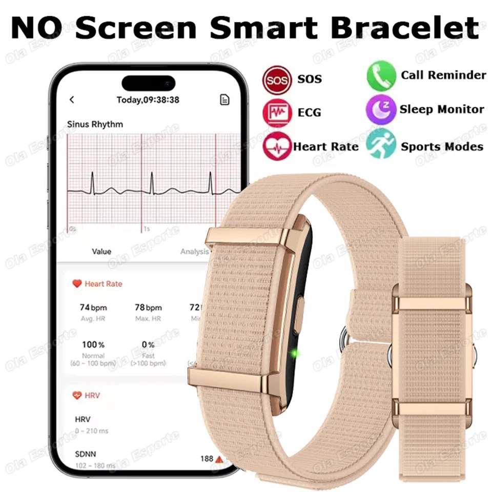 

2026 No Screen Smart Watch Men's Sports Band Outdoors Fitness Heart Rate Monitor Smart Bracelet 5ATM Waterproof Smartwatch Women