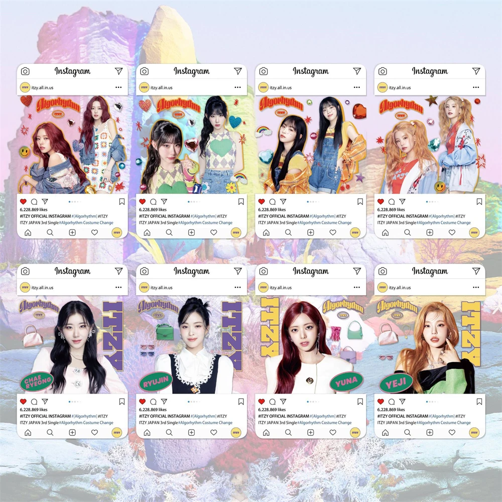 8Pcs KPOP ITZY Postcards Album JAPAN 3rd Single PVC Transparent Lomo Cards YEJI Lia RYUJIN CHAERYEONG Photo Cards