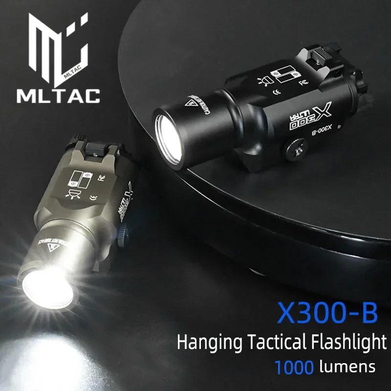 

X300B X300-B X300 Металлический тактический фонарик 1000 люмен Светодиодный белый свет Подвесное охотничье оружие X300 Scout Light Подходит для направляющей 20 мм