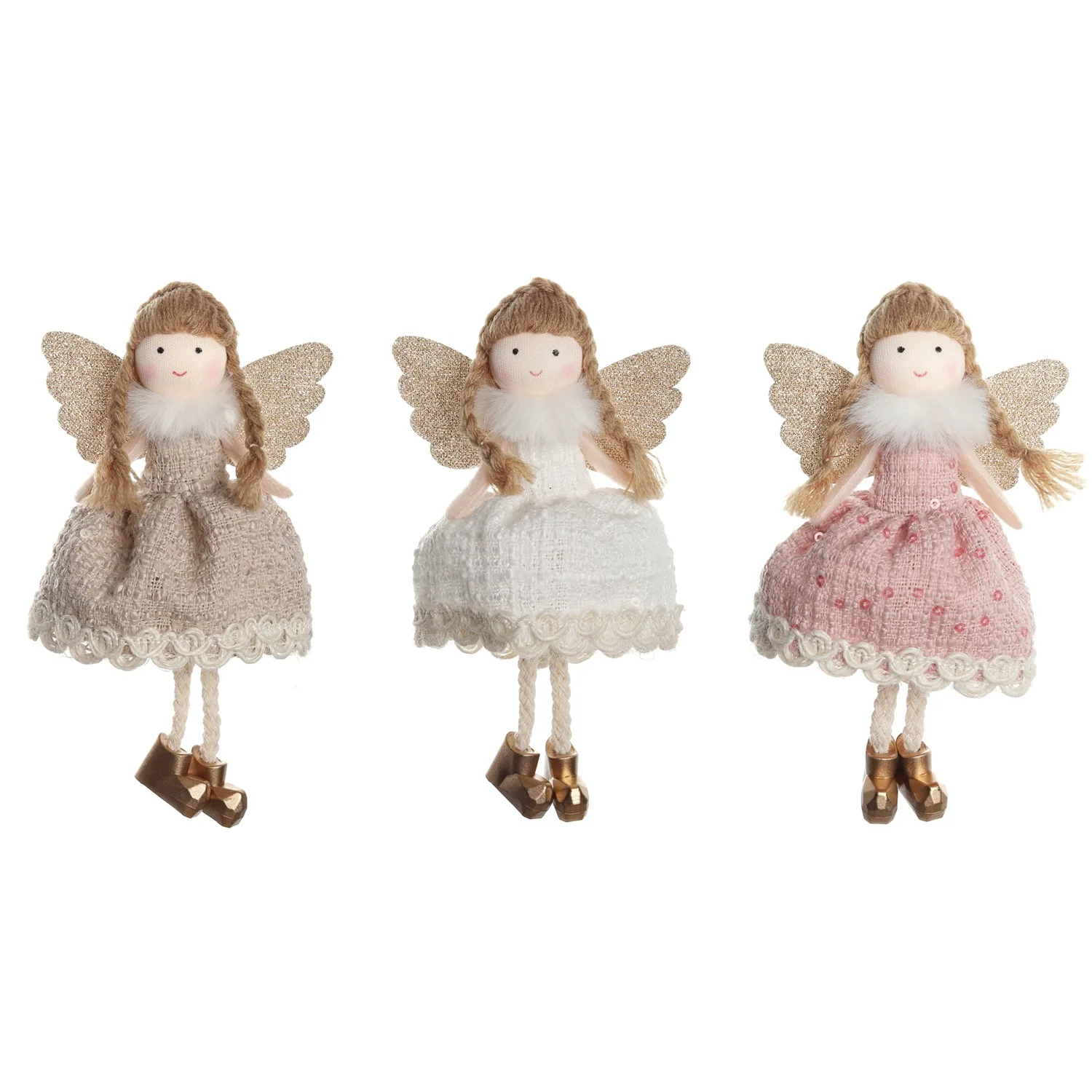 Peluche ange poupée arbre de noël pendentif décor noël ange fille poupée nouvel an enfants cadeau noël décor à la maison Navidad
