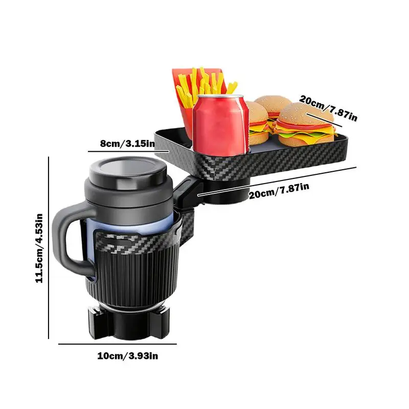 Автомобильный поднос-держатель для стакана 4 в 1, автомобильный поднос для еды с твердой основой и слотом для телефона, держатель для еды для автомобиля, автомобильный поднос, автомобильный Органайзер