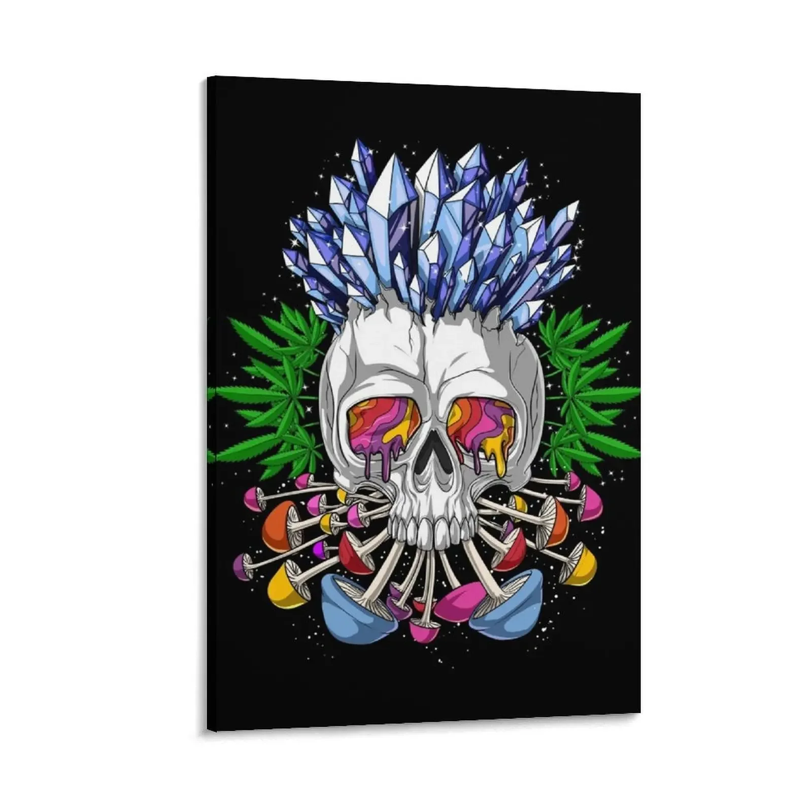 

Psychedelic Skull Crystals Canvas Painting decorative picture for living room Paintings for bedroom vintage home decor