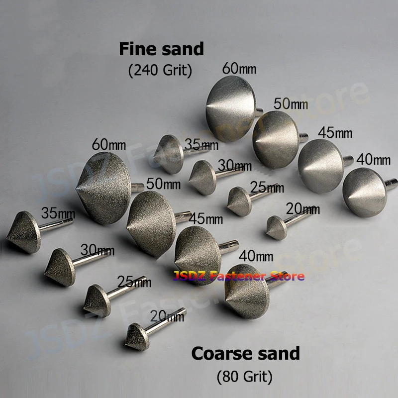 10-80mm Diameter Diamond Chamfer Grinding Head 90/60 Dregree Drill Bit For Stone Jade Polishing 15/20/25/30/35/40/45/50/55/60/70