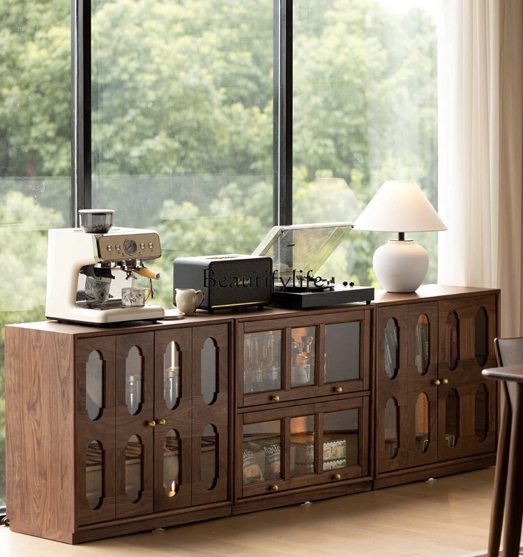 

- Интегрированный книжный шкаф из массива черного ореха в североамериканском стиле без комбинированного модуля