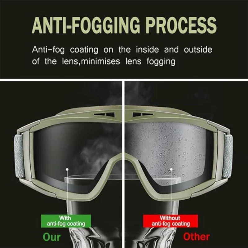 Tactical Goggles Shooting Sunglasses Windproof Sand Control Wargame Glasses Shooting Airsoft Paintball Glasses