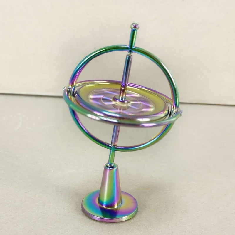 Toy Metal Anti Gravity Rotating Desk Gyroscope Flying Motion Balance Physics Toy Boys Girls Colorful Gift