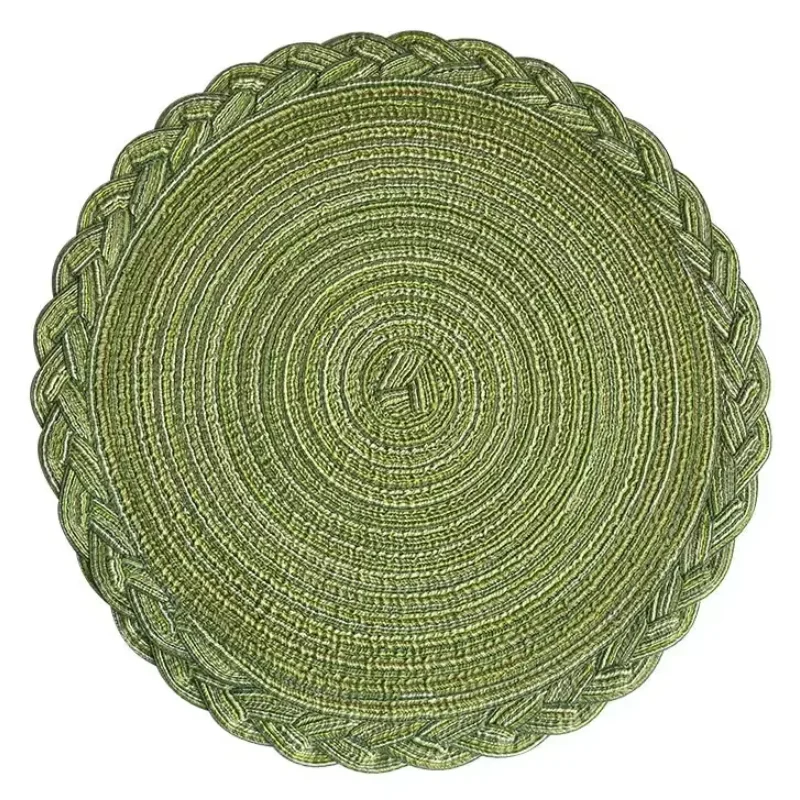 4PCS Decor Table Products Woven PlacematS Heat MATS  Round Tables  Placemats Coasters Party Wedding Home Decoration Props