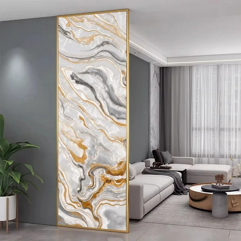Handmade filigree enamel color European light luxury art glass living room screen partition