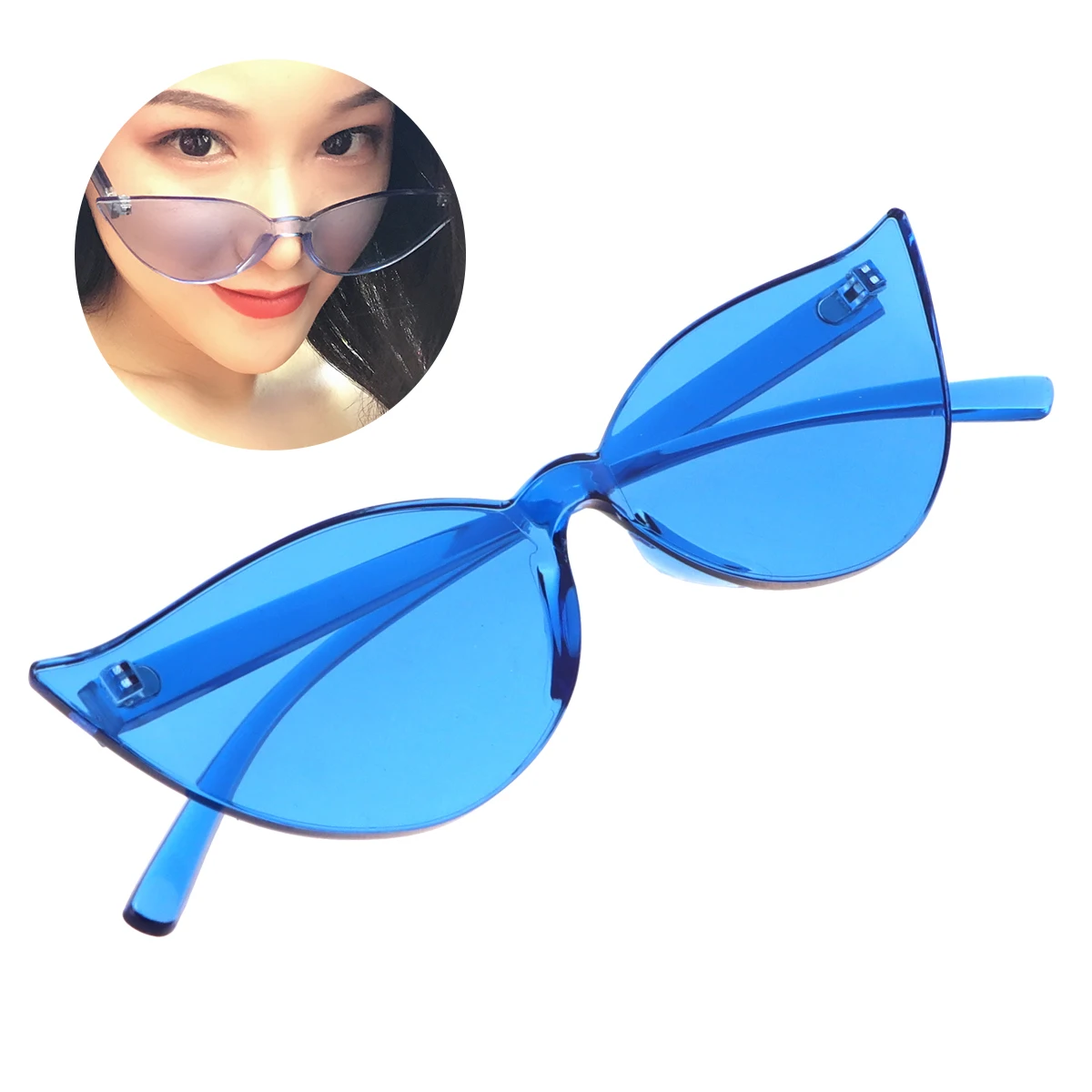 

Cat Eye Sunglasses Lightweight Fashion Eyeglasses Decorative Party Glasses Beach Eyewear For Women Yellow Frame Uv Protection