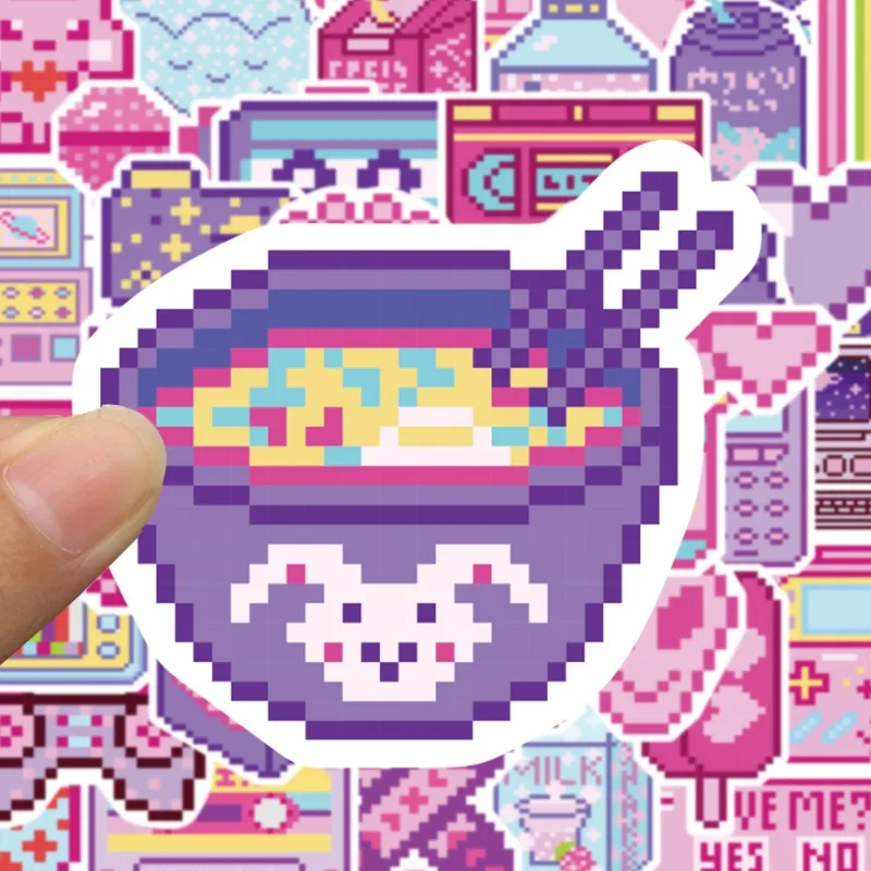 50PCS Cartoon Personality Pixel INS Creative Graffiti Decorative Stickers