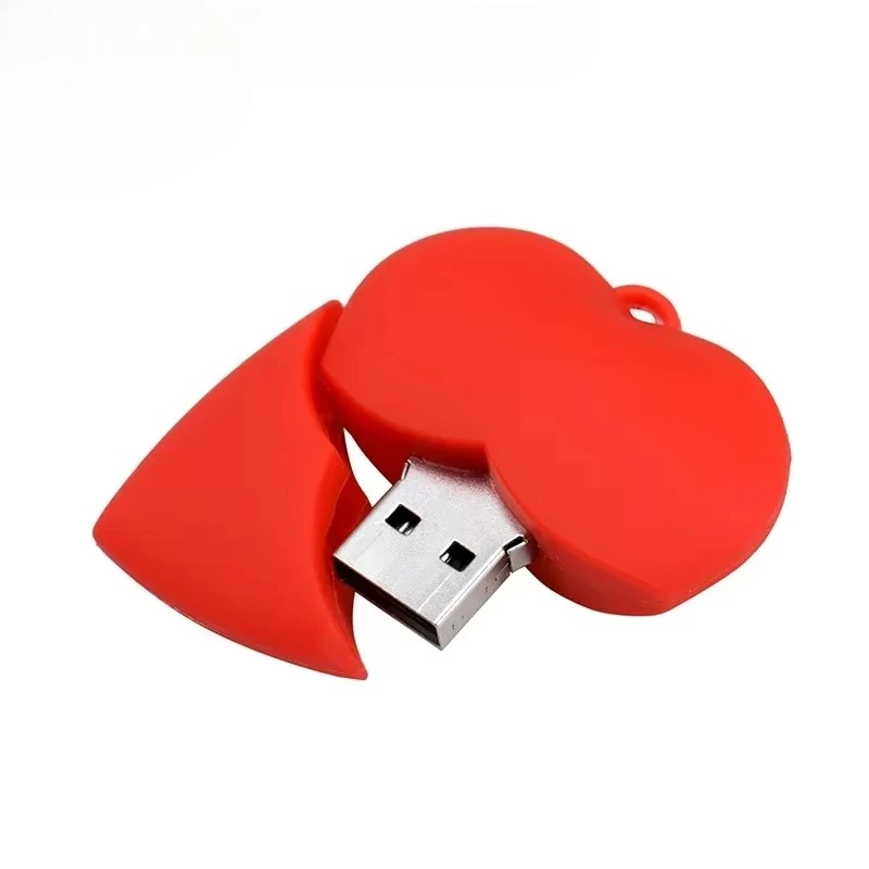 Подарки для детей Red Heart 64 ГБ USB-накопитель Силиконовый 32 ГБ Pen Drives Креативный подарок 16 ГБ Память 8 ГБ Красивый U-диск 2.0