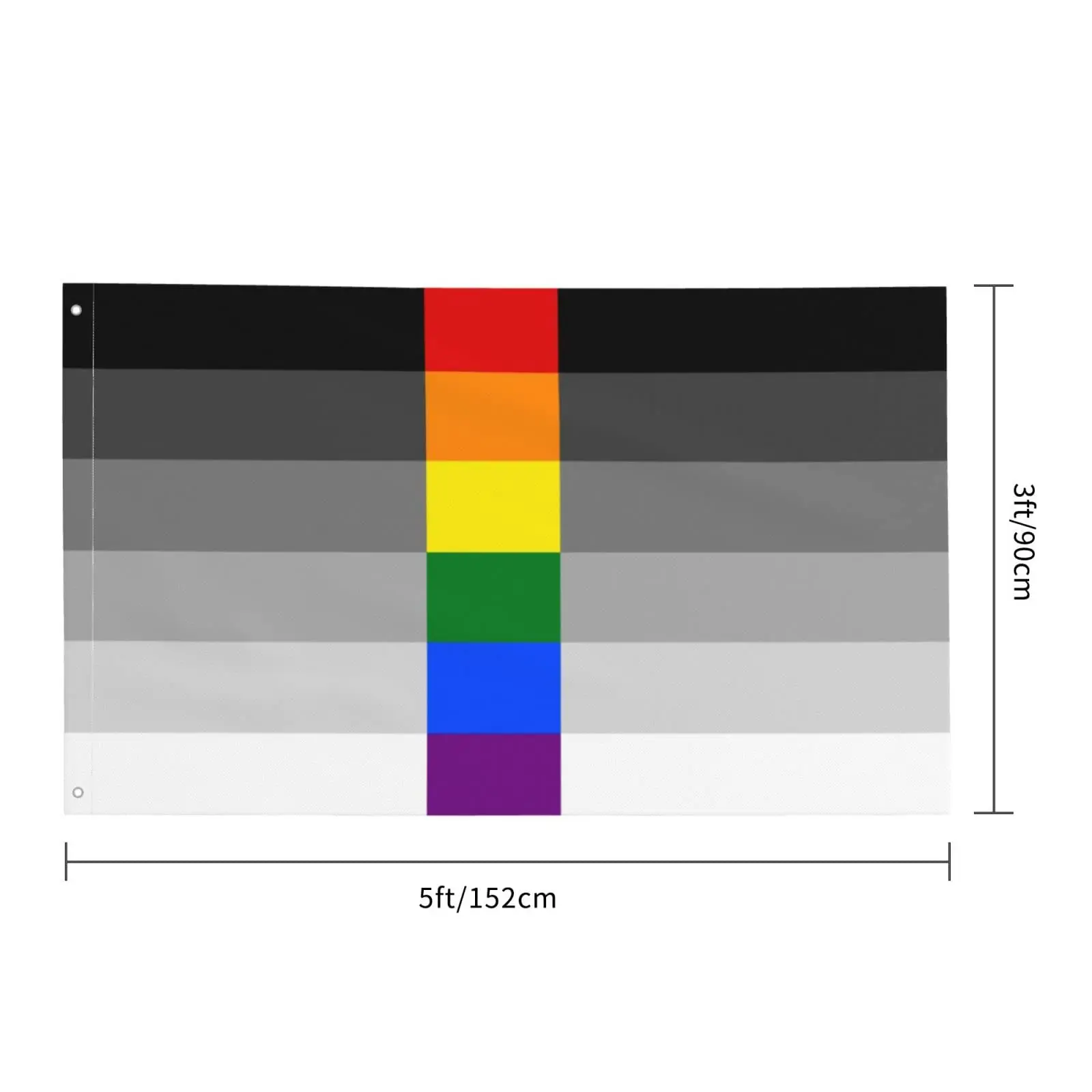 Flagnshow 100% Polyester Heteroflexible Pride Flag