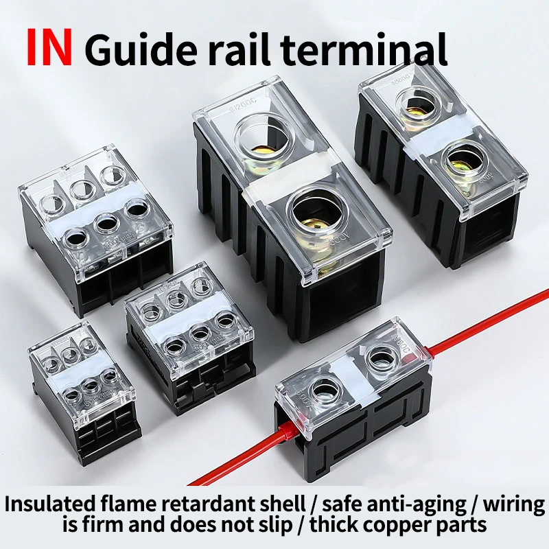 Electrical Screw Terminal Block Strip Fix Insulated Barrier Strip Wire Connector Cable Contact DIN Electronic Electric Connector
