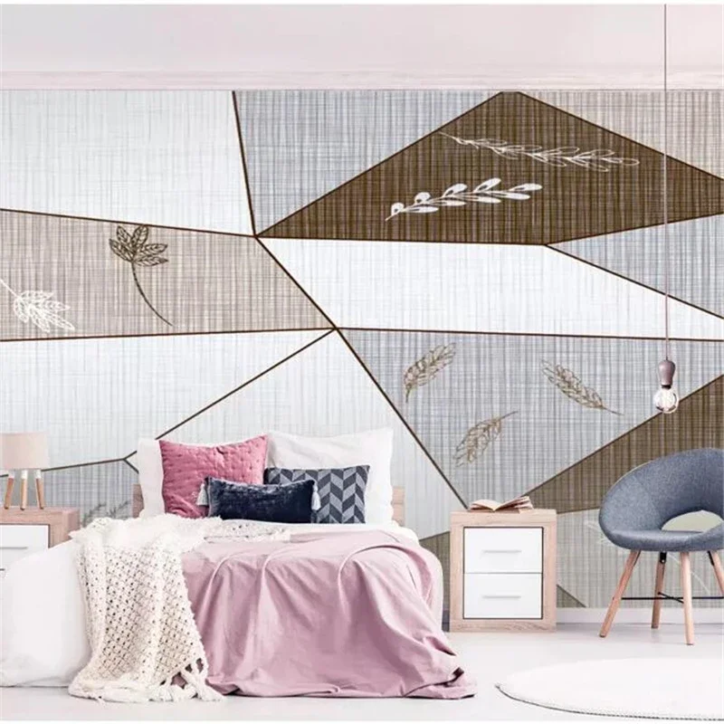 خلفية مخصصة ثلاثية الأبعاد ديكور المنزل الشمال الحد الأدنى شخصية الرجعية هندسية حائط الخلفية مثلث أسلوب بسيط ورقة peint