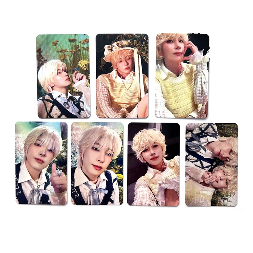 7 sztuk/zestaw KPOP Idol Jeonghan Wonwoo pocztówki Album ten samman fotokarty ST dwustronne karty Lomo pocztówka kolekcja dla fanów prezent
