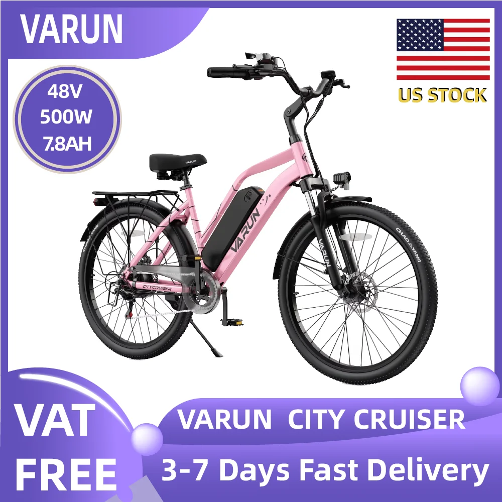 

VARUN CITY CRUISER 500W Motor Electric Bicycle，Adult E-Bike,48V7.8AH Battery Man's Electric Bike，26 lnch Tire Mountain E-Bike