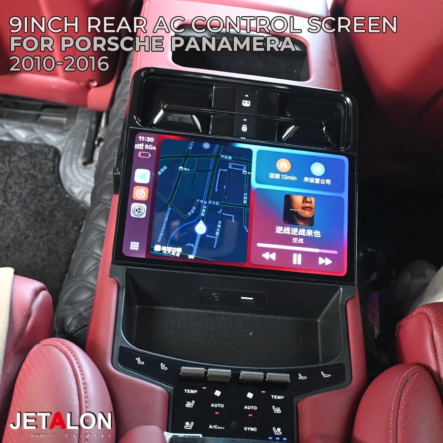 9inch  Rear Air Conditioning 2K Touch Screen For Porsche Panamera 2010- 2017 Multimedia Bluetooth Wireless Carplay Android Auto