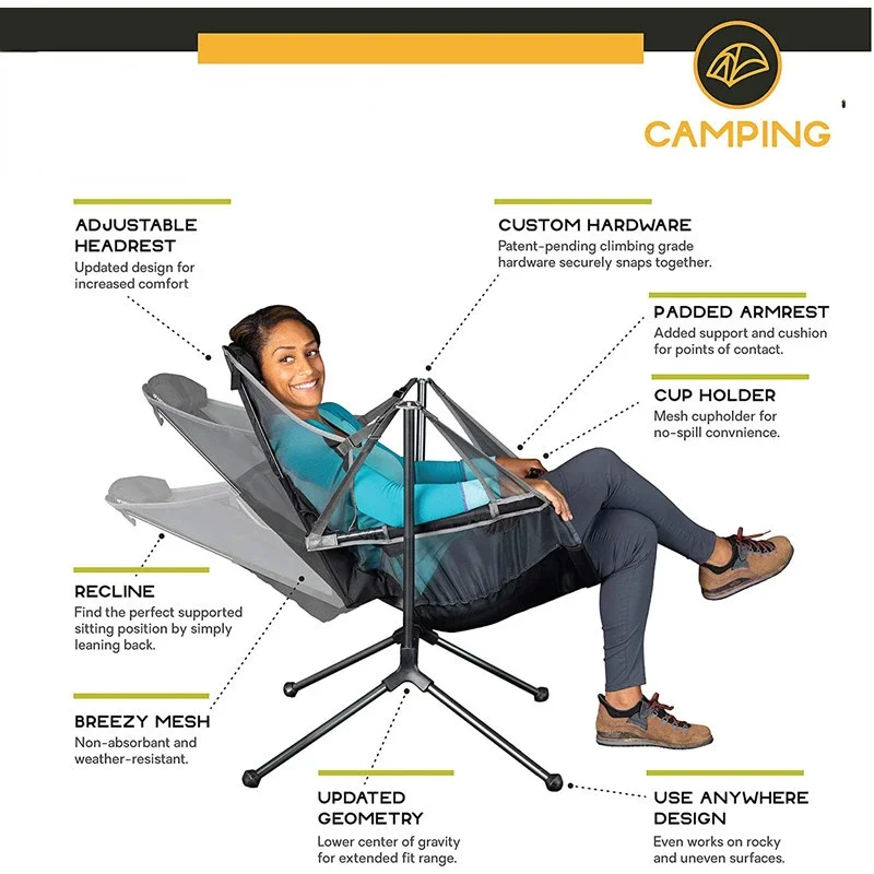 Two-in-One Camping Chair and Rocking Swing, Perfect for Relaxing and Enjoying the Great Outdoors