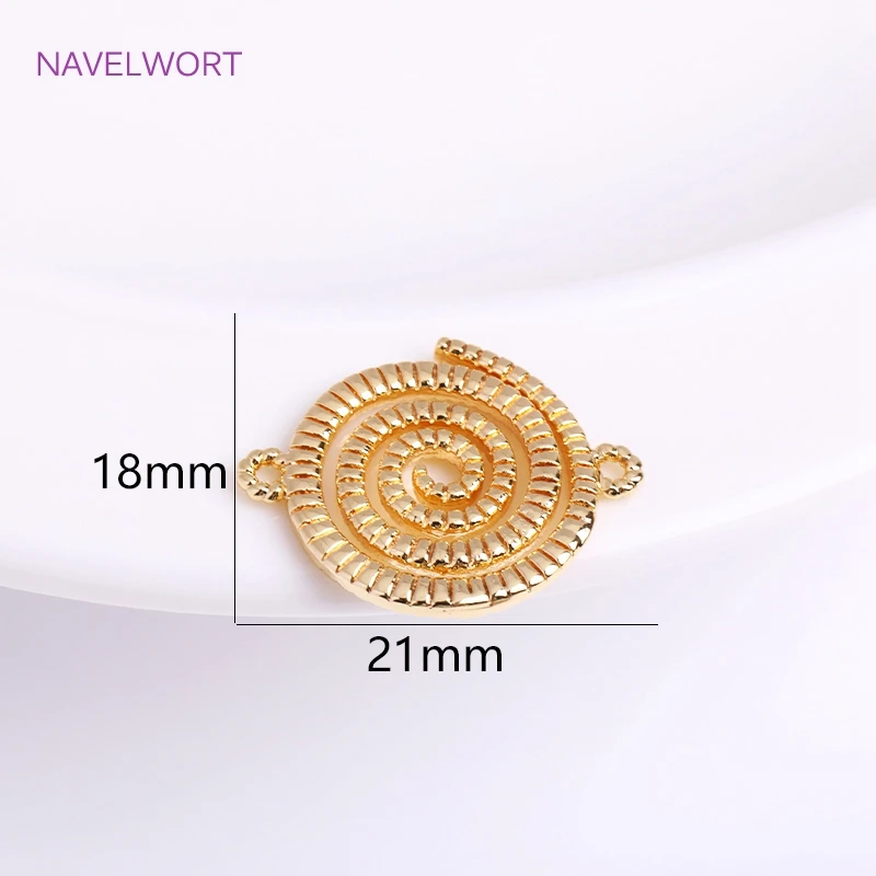 14K Gold Plated Helix Connectors For Jewelry Making,Brass Metal Spiral Connector For Bracelet Necklace Making Accessories