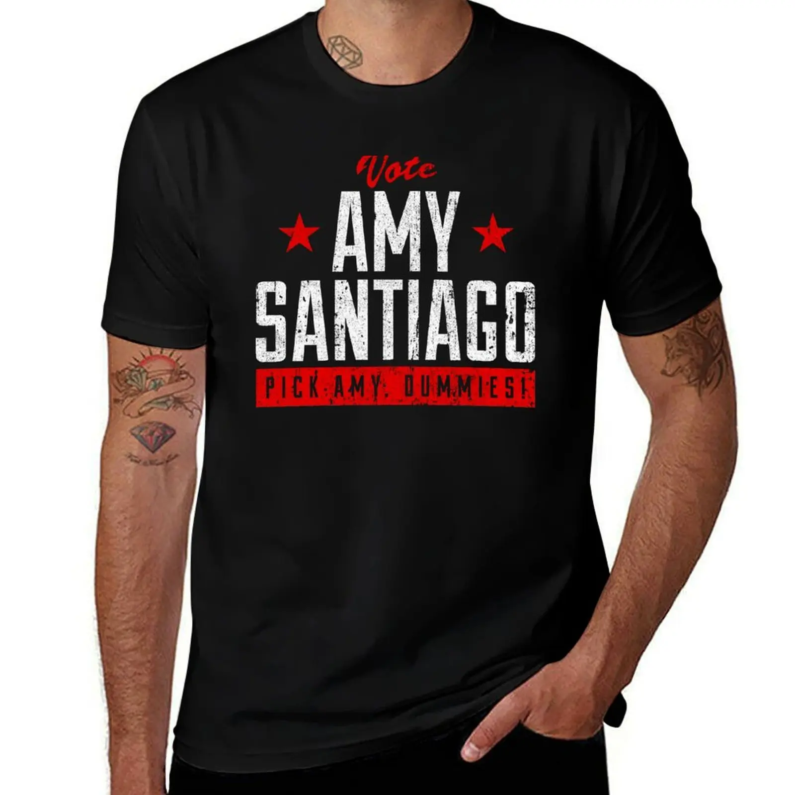 Vote Amy Santiago - Pick Amy, Dummies! T-Shirt Summer Print Short Sleeve Tee T-Shirt