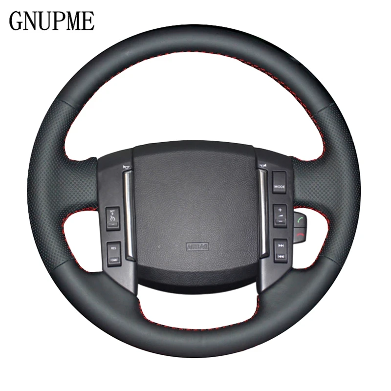 GNUPME DIY Artificial Leather Black Car Steering Wheel Cover for Land Rover Freelander 2 2007 2008 2009 2010 2011 2012-2018