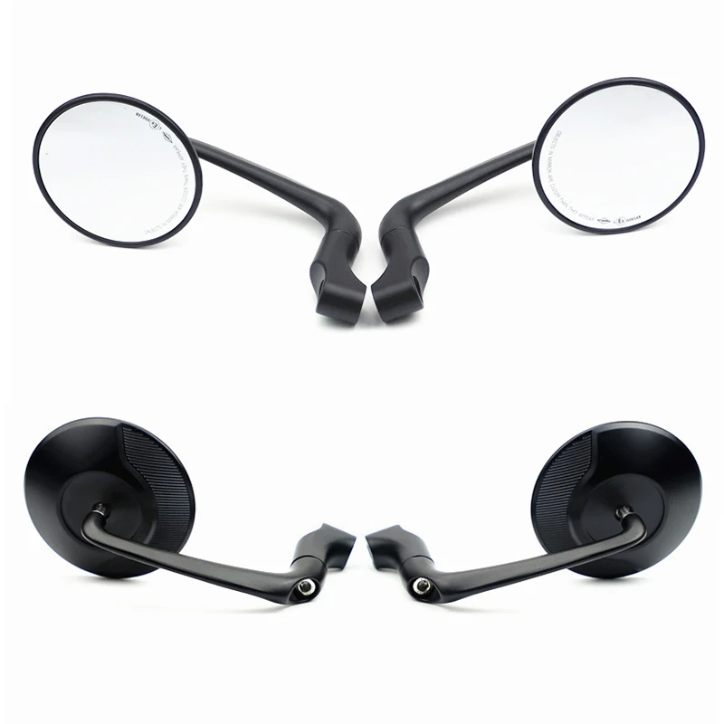 Motorcycle E-Mark CNC Aluminum Rearview Mirror Universal Retro Round Side Convex Mirror for Honda Shadow 600 Ducati Monster 696 view 4