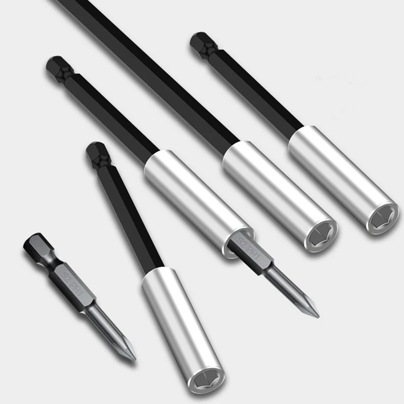 N99R-9Pc-Screwdriver-Bit-Holders,-Extension-Socket-Drill-Bit-Magnetic-Holder-Hex-Shank-Quick-Change-Drill-Bit-Guide