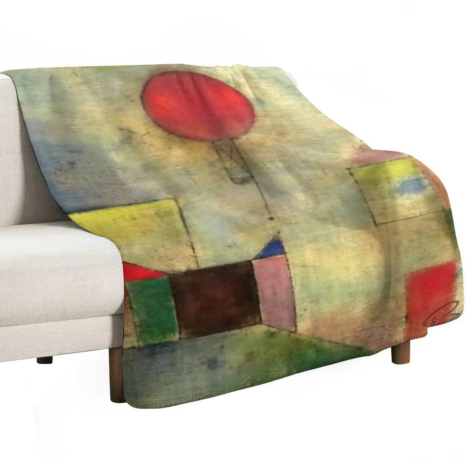 Paul Klee | Red Balloon | Cubist Art | Childlike Art Klee-inspired Throw Blanket Moving Large Giant Sofa anime Blankets