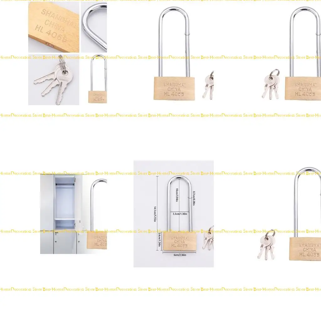 

12PD Brass Outdoor Long Padlocks Securely Lock for Cabinets Door Deep Shackles