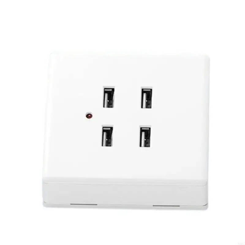 2-Port/4-Port USB Wall Socket Fast Charging Wall Panel for Multiple Devices in Home Office or Public Areas N0HC