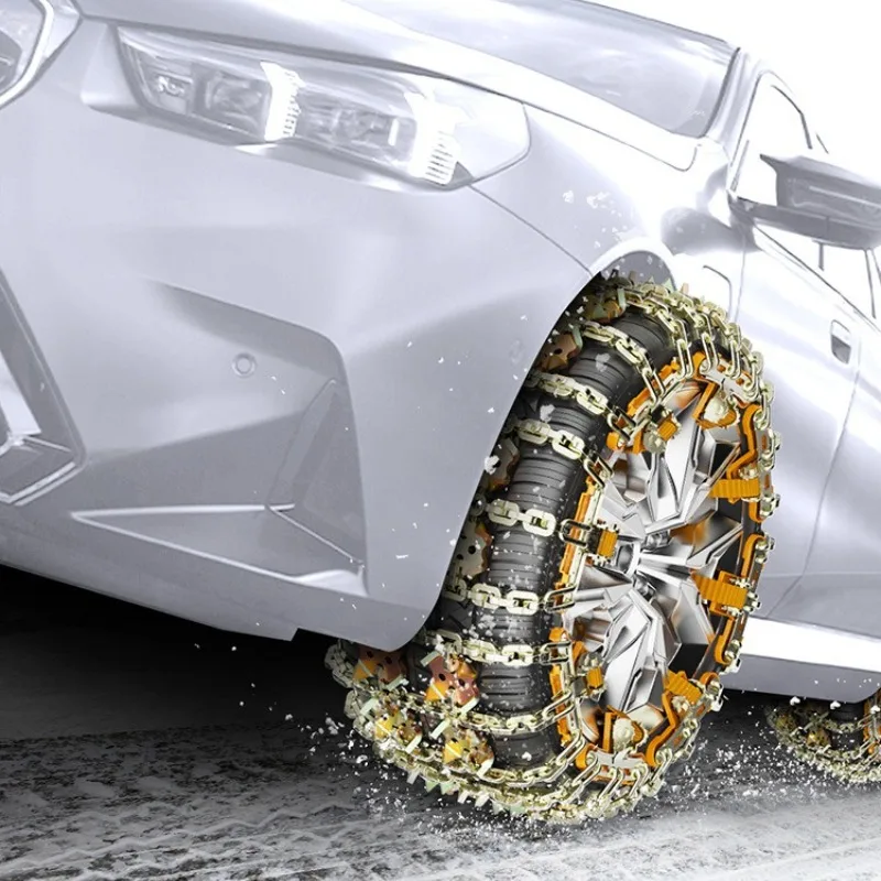 Car Snow Chains Tire Anti-Skid Chain Set for Sedan SUV Emergency Use Adjustable Universal Fit Winter Driving Safety Protection