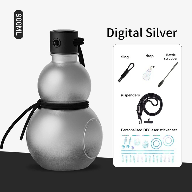 

Chinese Retro-Inspired Gourd Water Bottle 900ML Gourd Water Bottle Gourd Sports Water Bottle