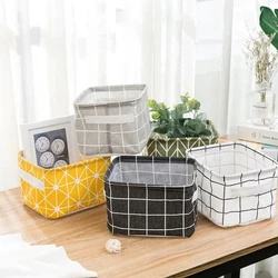 Toy Storage Box Linen Desktop Storage Basket Sundries Laundry Basket Underwear Cosmetic Organizer Office Stationery Organizer