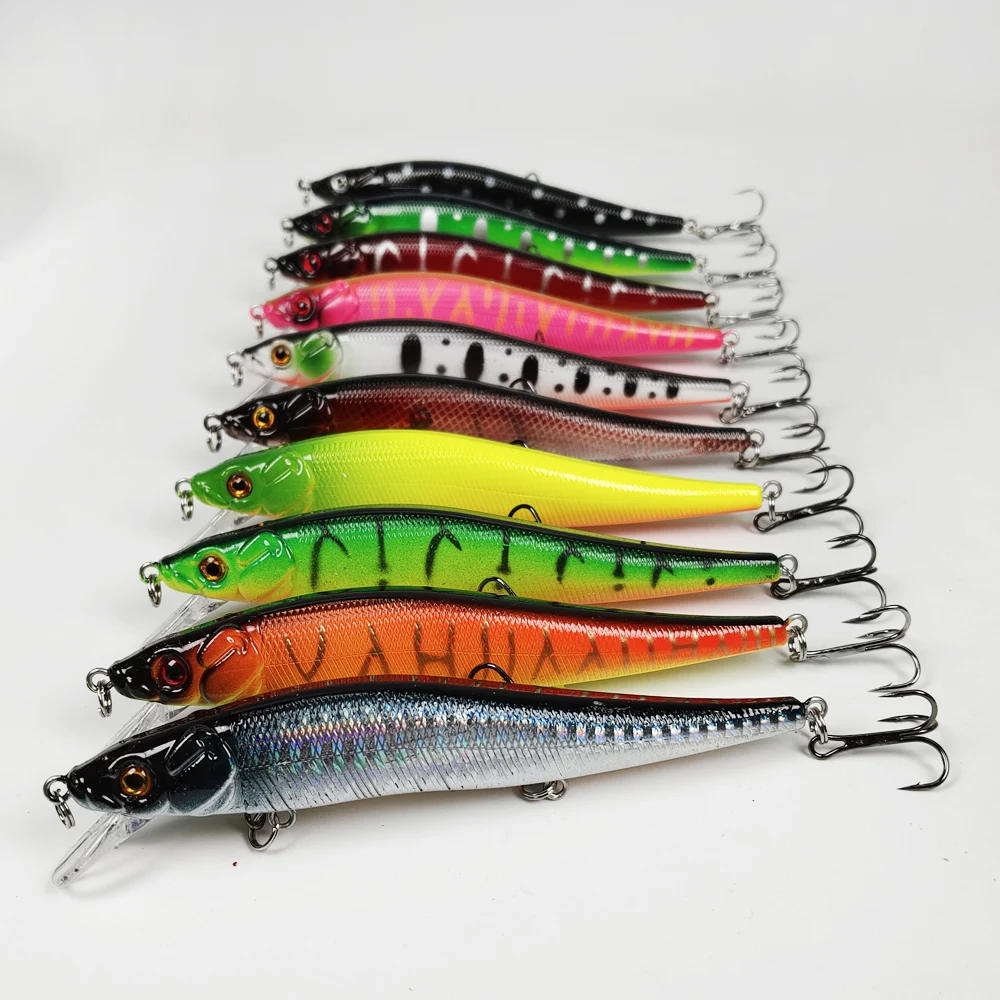 DHYJSFDC 1pcs 11.5cm 14g Wobblers Fishing Lure Minnow Crankbait Peche Bass Trolling Isca Artificiail Hard Bait With 6# hooks