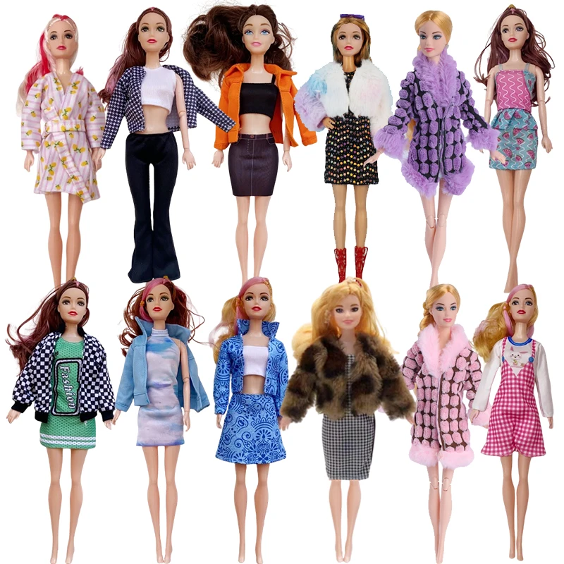 4 Sets/Pack Doll Clothes Handmade Fashion Casual Suit Outfits Coat Clothing Accessories for 11.5in/30cm Dolls Toys For Children