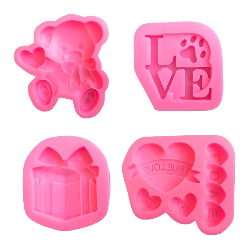 

Valentine Heart Bear Gift Fondant Cake Decorating Silicone Mold Chocolate Mold Dropship