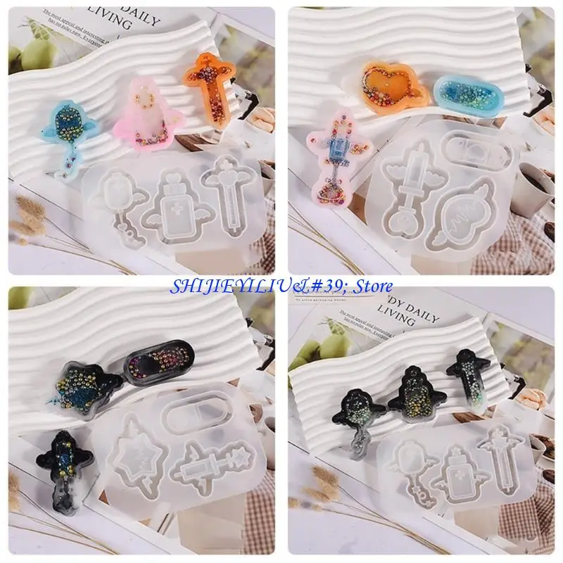 E21F Epoxy Resin Quicksands Mold For Resin Epoxy Casting Mold Silicone Jewelry Making