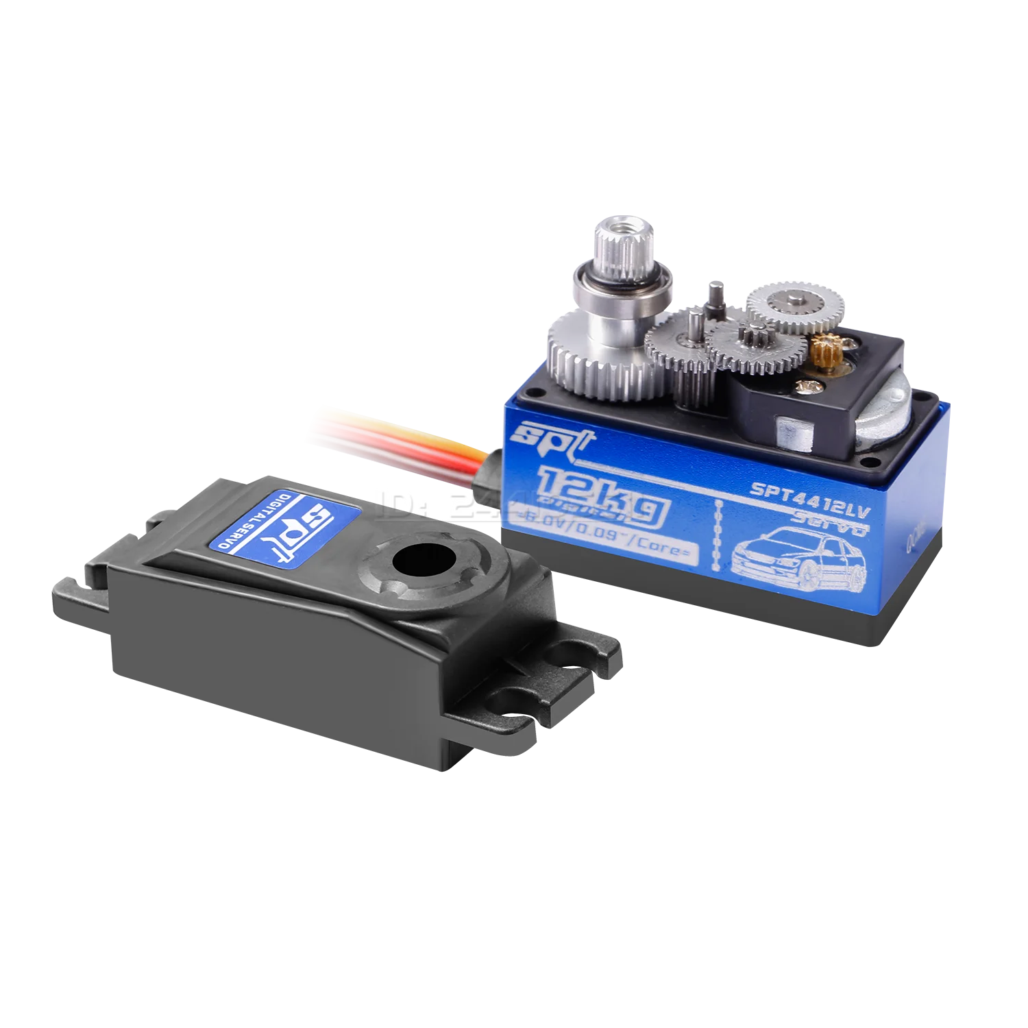 Corpo curto 180 do servo da engrenagem do metal de SPT 12KG 20KG °   Digital de baixo perfil para 1:10 1:12 RC Car SCX10 TRX4 Drift Robot Crawler Peça 3D