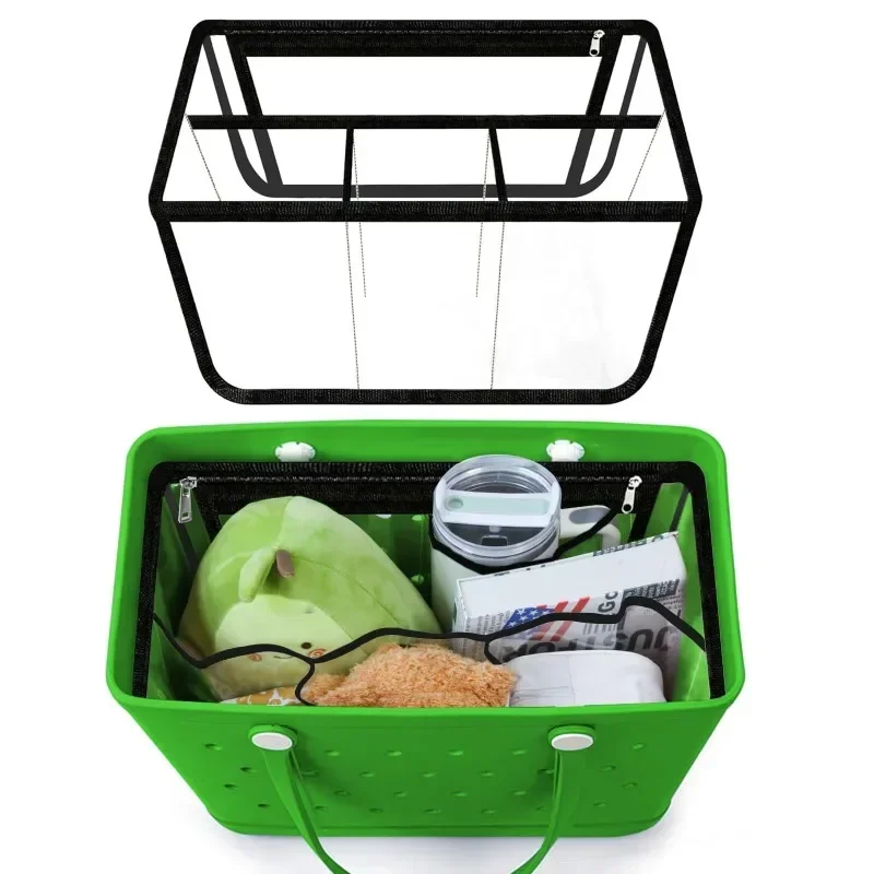 

Clear Divider Bogg Bag Accessories EVA Rubber Waterproof Shopping Basket Extra large Beach Pool Jelly Tote Bogg Bag Organizer