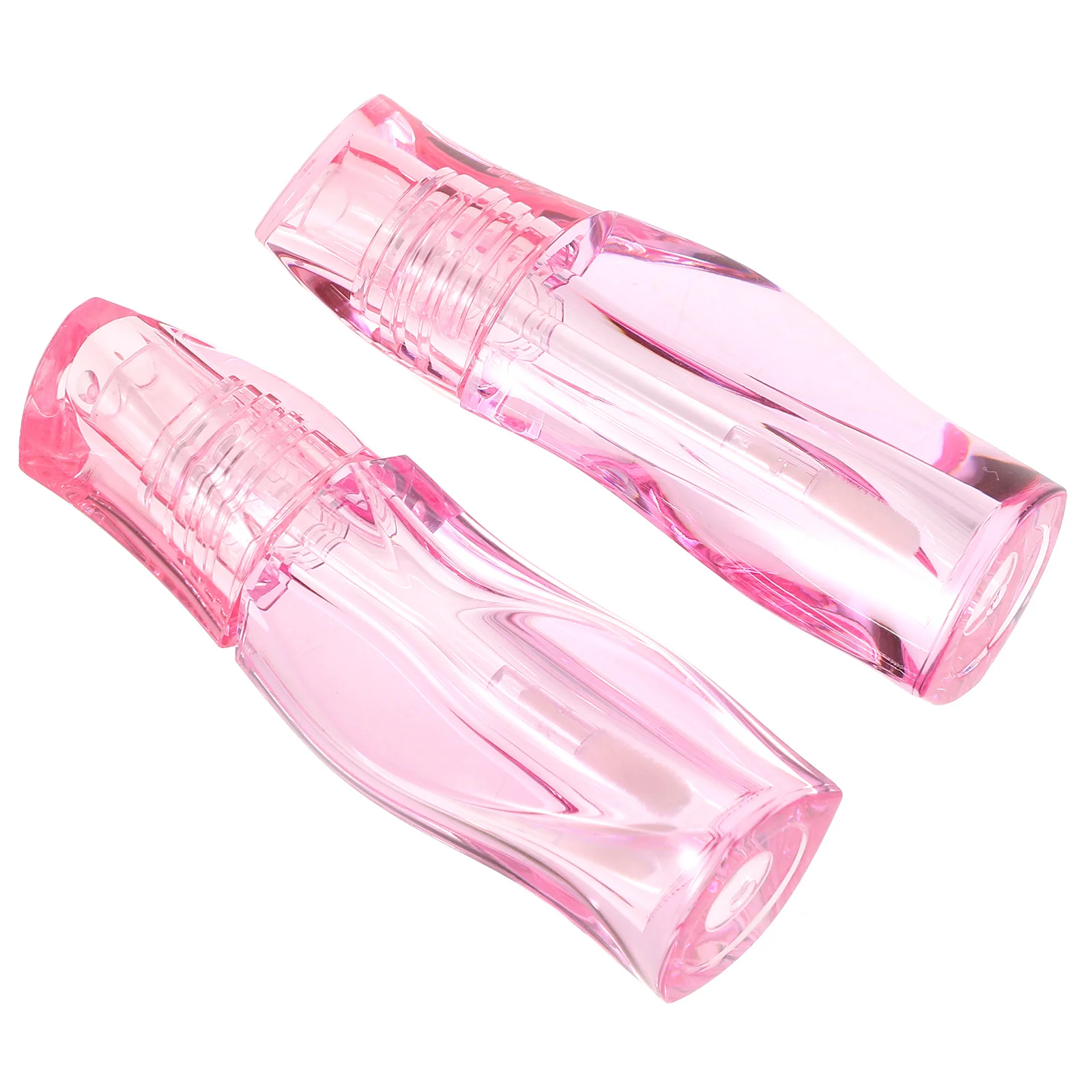 2 tubes de gloss à lèvres semi-transparents, forme torsadée, réutilisables, pour contenants de rouge à lèvres, kit de fabrication vide