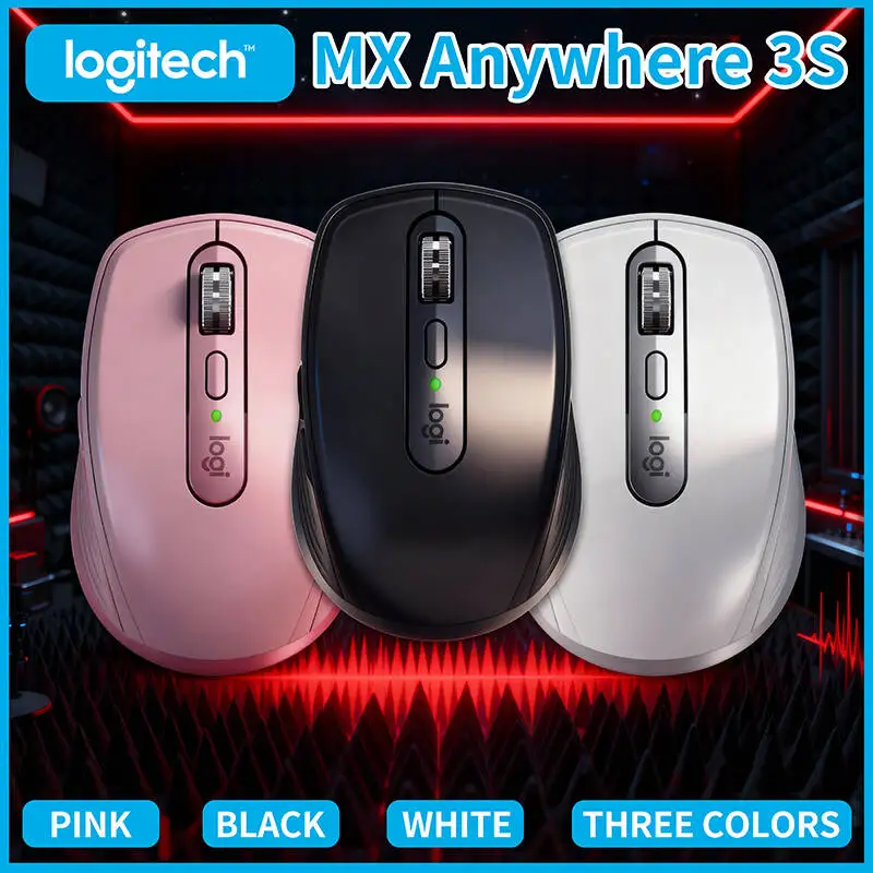 

Logitech MX Anywhere 3S Portable Wireless Mouse, Silent Technology, 8K DPI Darkfield, Easy-Switch 3 Devices
